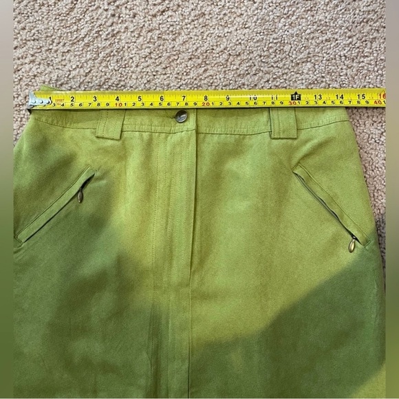 CLICK Vintage Kiwi Suede Front Slit High-Waist Pencil Skirt - Picture 5 of 9